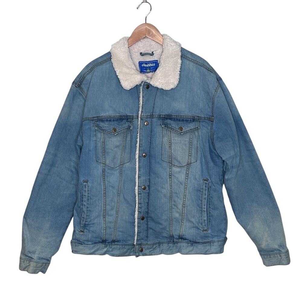 Chubbies Sherpa Lined Denim Trucker Jacket Size XL